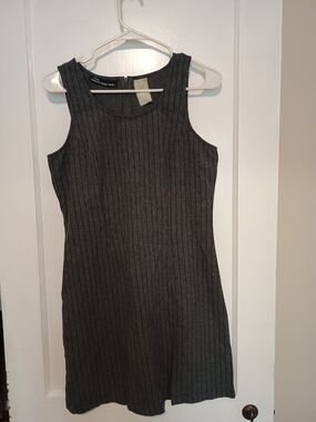 No Boundaries Ribbed Knit Mini Dress Gray Sleeveless 90s Y2K Bodycon Medium